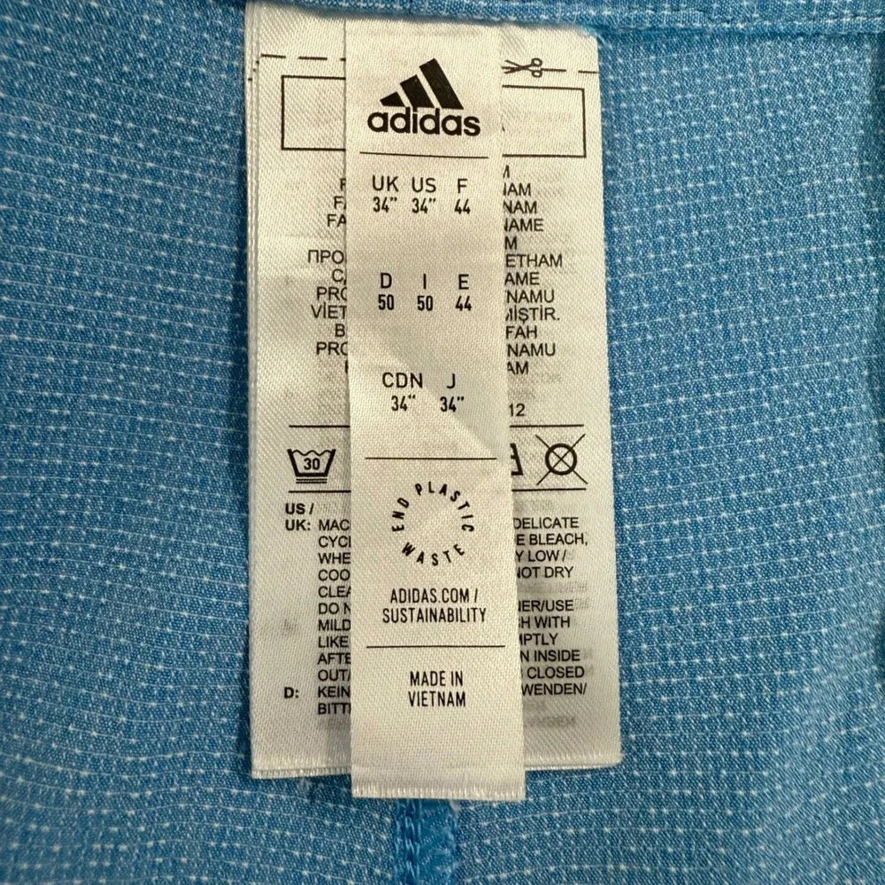 Adidas Golf Shorts Blue‎ Performance Stretch 34 Lightweight Casual Summer Men
